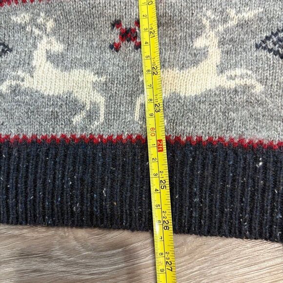 Vintage Woolrich Fair Isle Deer Stag Cabincore Alpine Grey Wool Patterned Cozy M - Picture 8 of 8
